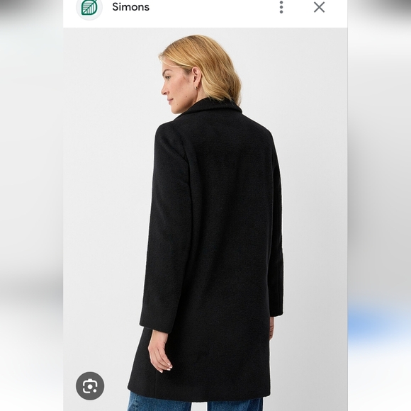 Simons Jackets & Blazers - Simons Classic Black 100% Wool Coat Sz L